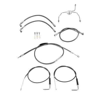 12"-14" Handlebar Brake Line Clutch Throttle Cable For Harley Road Glide Non-ABS - Image 1 of 4