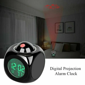 Alarm Clock With LCD Display Projection Voice Talking Projector Cute Design LED - Picture 1 of 13