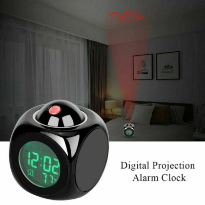 Alarm Clock With LCD Display Projection Voice Talking Projector Cute Design LED - Image 1 of 4