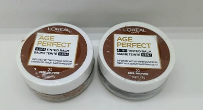 L'Oreal Paris AGE PERFECT 4-in-1 Tinted Balm 20 Deep Profond .63 oz, Lot of 2 - Image 1 of 3