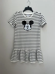 Gap Disney girls dress size XXL 14/16 black striped Mickey Mouse Short Sleeve - Picture 1 of 8