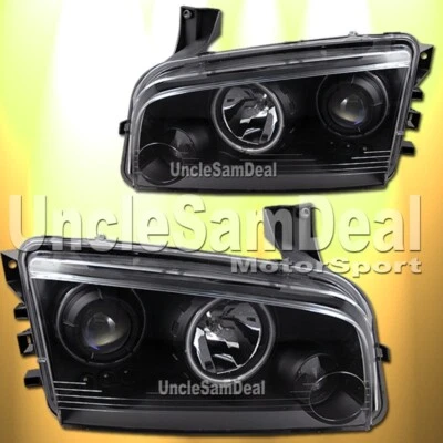 PARA 06-08 CARGADOR DODGE X-BRIGHT LED HALO LLANTAS PROYECTOR TRANSPARENTES FAROS NEGROS Foto 1 de 2