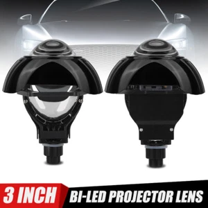 LED Headlight LHD 3.0" Bi LED Projector Lens Hi/Lo 5000K Retrofit 9005 9006 H7 - Picture 1 of 12