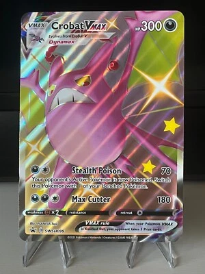 Pokemon TCG Shiny Crobat VMAX SWSH099 Jumbo Card - NM - Image 1 of 2