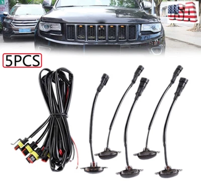 5X Luces de rejilla frontal LED universales de EE. UU. Lente ahumada Ámbar Raptor Foto 1 de 4