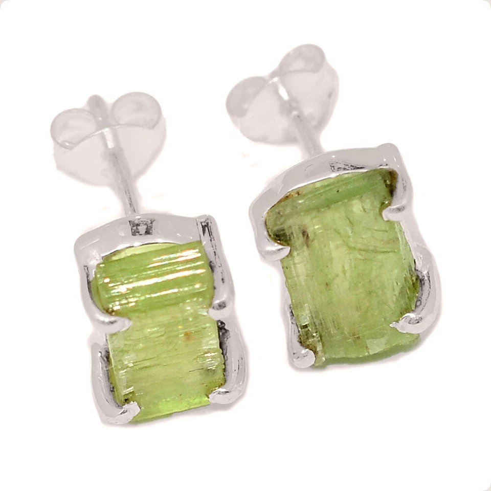 Pendientes de plata 925 de cianita verde menta natural - India CE50465 Foto 1 de 1