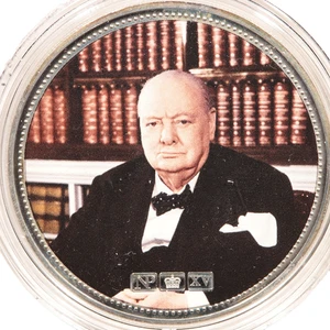 Winston Churchill 2015 2 oz plata esterlina a prueba de numisferios con estuche/certificado de autenticidad - Imagen 1 de 2