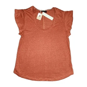 NEW Sanctuary Ruby Scoop Neck Linen Tee Sedona Size XS Terracota Color - Picture 1 of 6