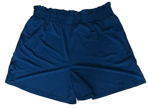LuLaRoe XL Ella Women’s Paper Bag Shorts Blue Pull On No Belt NWT 36W x 5.5L - Picture 1 of 9