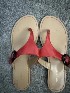 Orange Lack Nine West Flat Thing Sandalen 8,5 NEU - Bild 1 von 4