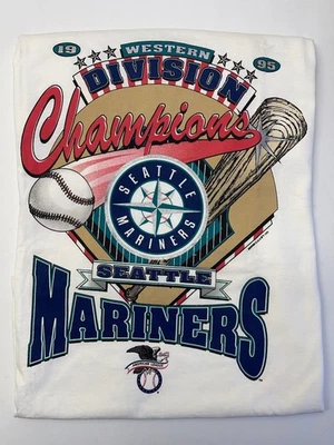 VTG 90s Seattle Mariners 1995 Western Division Champions Starter T-Shirt XL - Image 1 of 4