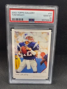 2002 Topps Gallery #50 Tom Brady 3rd Year Patriots HOF MVP #12 PSA 10 GEM MINT - Bild 1 von 2