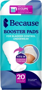 Because Overnight Incontinence Booster Pads for Men and Women, Adds 4 Cups Extra - Picture 1 of 12