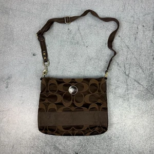 Vintage Coach Umhängetasche Braun Tasche Monogram - Picture 1 of 7