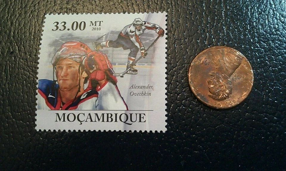 Estampilla perforada Alexander Ovechkin Washington Capitals NHL Mocambique 2010 Foto 1 de 1