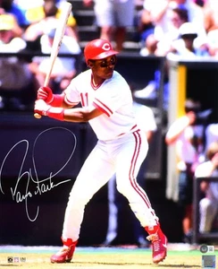 Barry Larkin Autographed Cincinnati Reds 16x20 Batting Photo- Beckett W Hologram - Picture 1 of 12