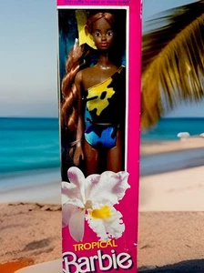 1985 Tropical Barbie, African-American Longest Hair Ever Mattel 1022 šŗ New šŗ - Picture 1 of 14