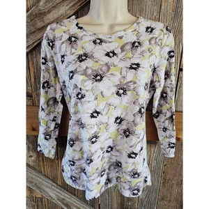 J Jill Love Leinen Baumwollmischung Blumenmuster Karriere Freizeit Top Gr. XSP PETITE EUC ^ - Bild 1 von 8