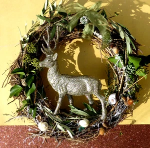 🌿 Herbst Winter Dekoration Hirsch Reh Schnecken Shabby Chic Wand Türkranz  45🌿 - Bild 1 von 10