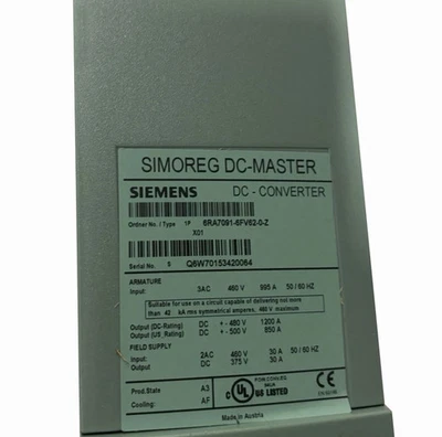 6RA7091-6FV62-0 NEW SIEMENS DC GOVERNOR 6RA7091-6FV62-0-Z DC Master Rectifier - Image 1 of 3