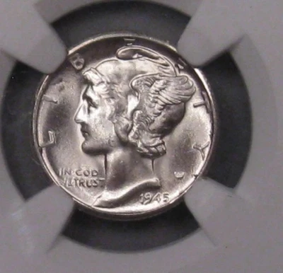 BU 1945-d Silver MERCURY Dime NGC MS66. CX37 - Image 1 of 3