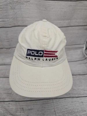 Gorra Polo Sport Ralph Lauren Bandera EE. UU. De Colección Blanca Ajustable. Hecho en USA Foto 1 de 4