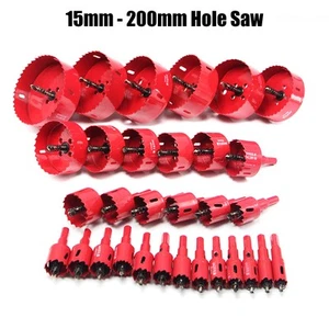 M42 Bi-Metal Hole Saw With Arbor Metal Sheet Cutting Wood Plaster 15mm-200mm - Picture 1 of 8