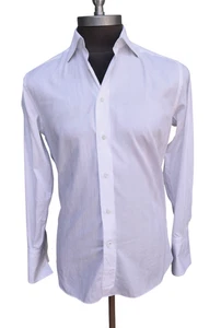 Camisa de Vestir Ermenegildo Zegna Blanca Algodón Oxford Puño Francés Extendido 39/15.5 - Imagen 1 de 8
