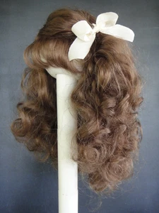PELUCA MUÑECA CABELLO HUMANO MARRÓN talla 11:13,4"- 34 cm para muñecas antiguas o modernas - Imagen 1 de 6