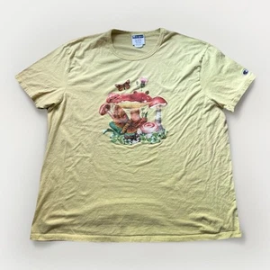Camiseta Vintage Champion Para Hombres 2XL Champiñones Naturaleza Forrajeo Camiseta Amarilla DEFECTUOSA - Imagen 1 de 10