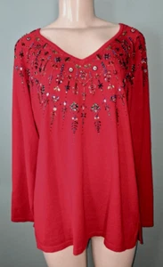 Vintage Marisa Christina Christmas Sweater 90s Beaded Size Large NWT NOS - Picture 1 of 5