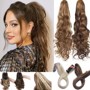 Extensiones de cabello con clip largo cola de caballo con garra como cabello humano para mujer - Imagen 1 de 42