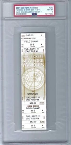 9/11/2001 N.Y.Yankees Terrorist Attack GM Played Oct 1 Full Ticket PSA - 8 - Picture 1 of 2