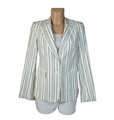Chaqueta EXPRESS elástica talla 5/6 blanca totalmente forrada negra rayas verticales Foto 1 de 4