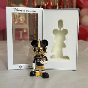 Disney X Baublebar Mickey Mouse NFL Pittsburgh Steelers Taschenanhänger Schlüsselanhänger Neu im Karton - Bild 1 von 12