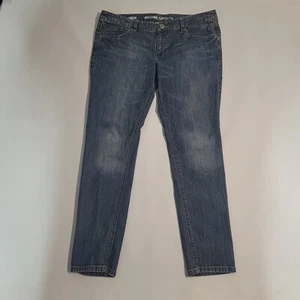 Mossimo Supply Co ladies 17 S mid rise skinny jeans dark wash Fit 6 stretch - Picture 1 of 9