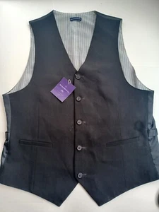 The Savile Row Co London Waist Coat Vest Black Mens Size Medium Classic Fit - Picture 1 of 7