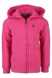 NWT Polo Ralph Lauren Girls Fleece Full-Zip Hoodie Pink 5 - Picture 1 of 2