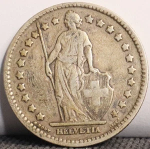1916 Switzerland Coin 1 Franc B Silver - Picture 1 of 2