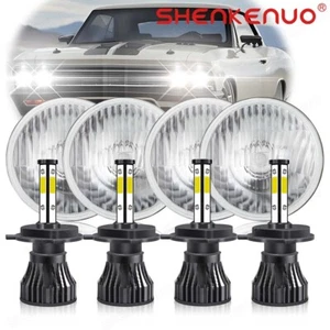 4Pcs 5.75" 5 3/4" LED Headlights Hi-Lo Sealed Beam For Chevy Impala El Camino - Picture 1 of 17