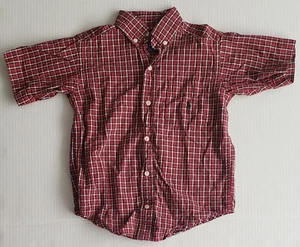 Polo Ralph Lauren Shirt Boys Size 4 Button Down Short Sleeve Plaid Reds Collared - Picture 1 of 5