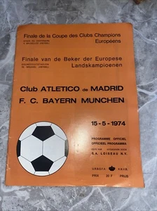 European Cup Final 15 May 1974 Atletico Madrid v Bayern Munich VERY RARE - Picture 1 of 5
