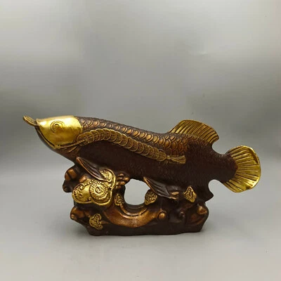 Pez dinero próspero Ruyi dorado cobre rojo Foto 1 de 4