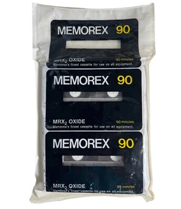 2 Vintage Memorex MRX2 Oxide 90 UNUSED Cassette Tapes in Cases - UNUSED - Picture 1 of 6