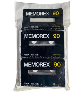 2 Vintage Memorex MRX2 Oxide 90 UNUSED Cassette Tapes in Cases - UNUSED - Image 1 of 4