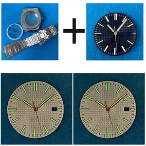 1 Set 41mm Watch Case + Strap + Dial Sapphire Glass for NH35 Watch Movement - Picture 1 of 14