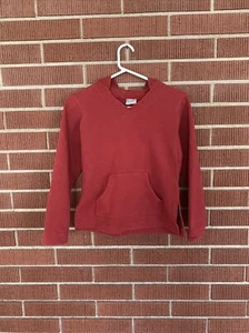 Columbia Sportwear Hoodie Top V Neck Kangaroo Pockets Red Womens Sz Small - Picture 1 of 4