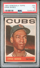 1964 Venezuela Topps Ernie Banks #55  PSA 3 just overprinted see images Pop 7