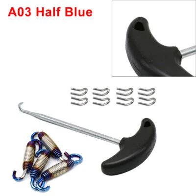 Motorcycle Exhaust Pipe Muffler Mounting Springs Hooks Set Link Stainless - Image 1 of 4