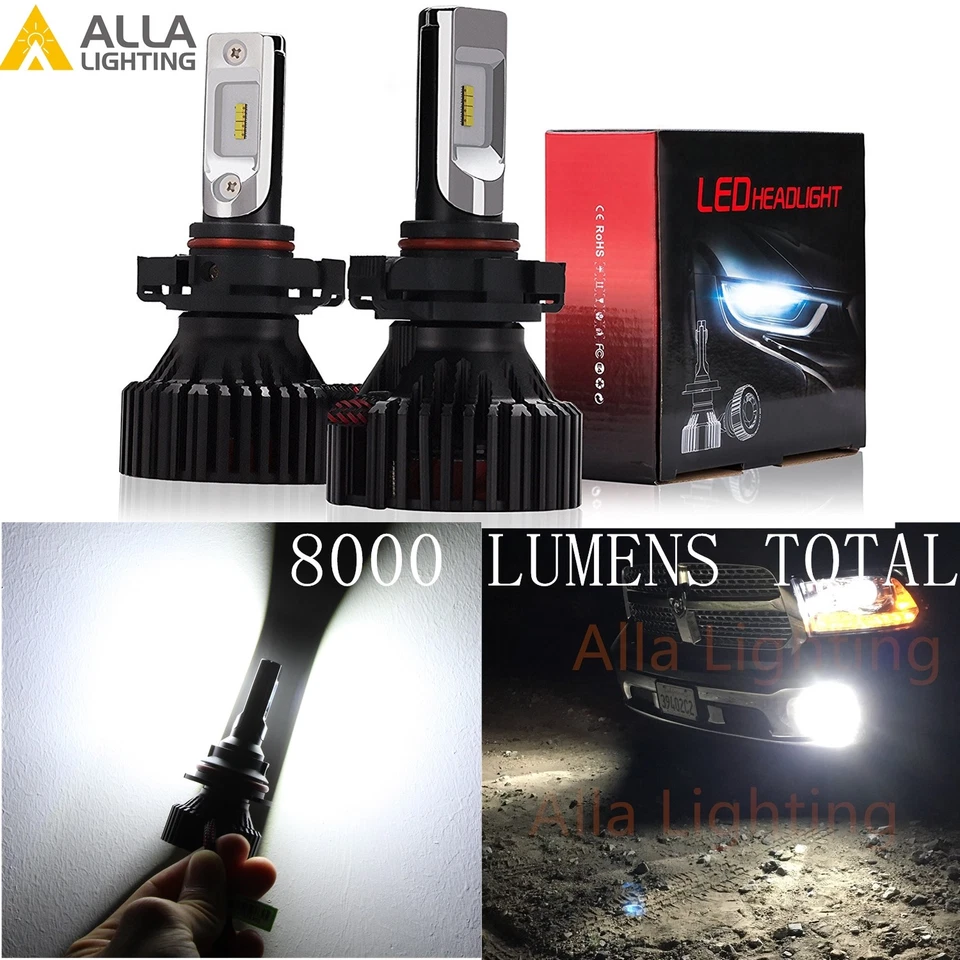 Alla Lighting 8000lm 2504 LED Front Fog Light Bulbs Driving Lamps, Xenon White - Image 1 of 4